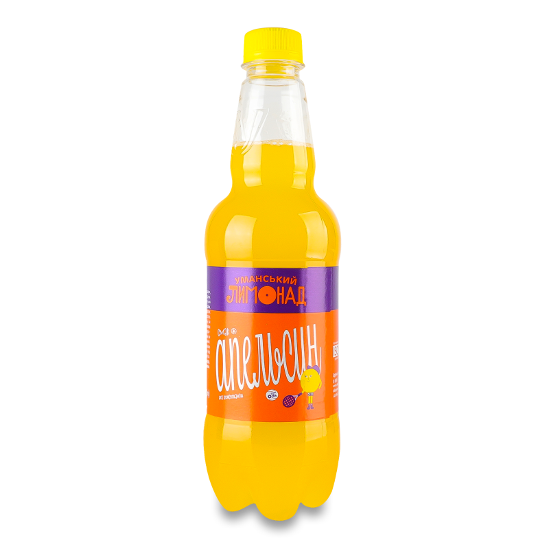 Напій безалкогольний Уманський лимонад Смак апельсин сильногазований 0,5л пет Уманьпиво