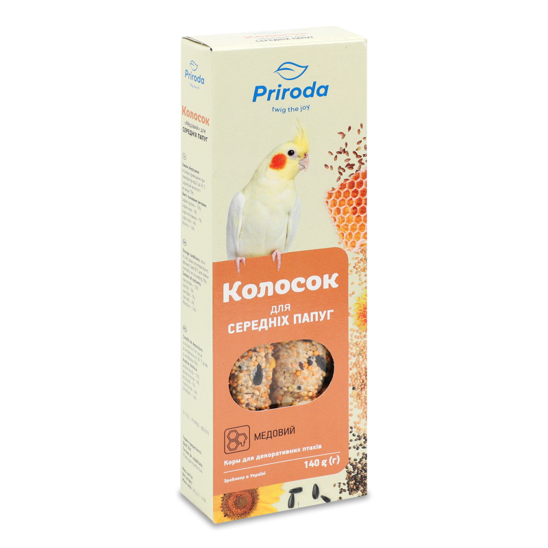 Ласощі д/середніх папуг Колосок медовий 140г Природа