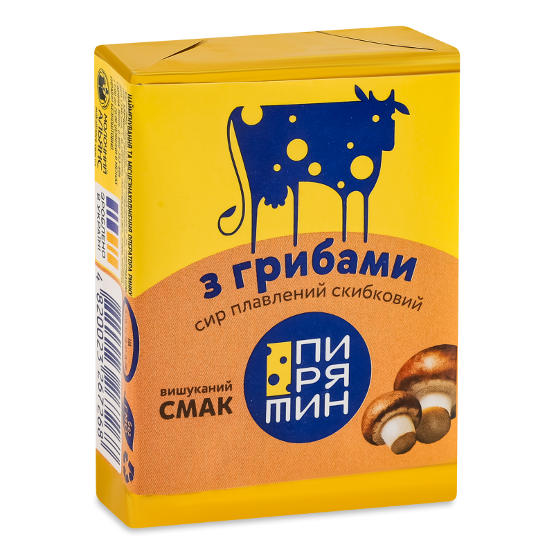 Сир плавлений з грибами скибковий 38% 70г Пирятин