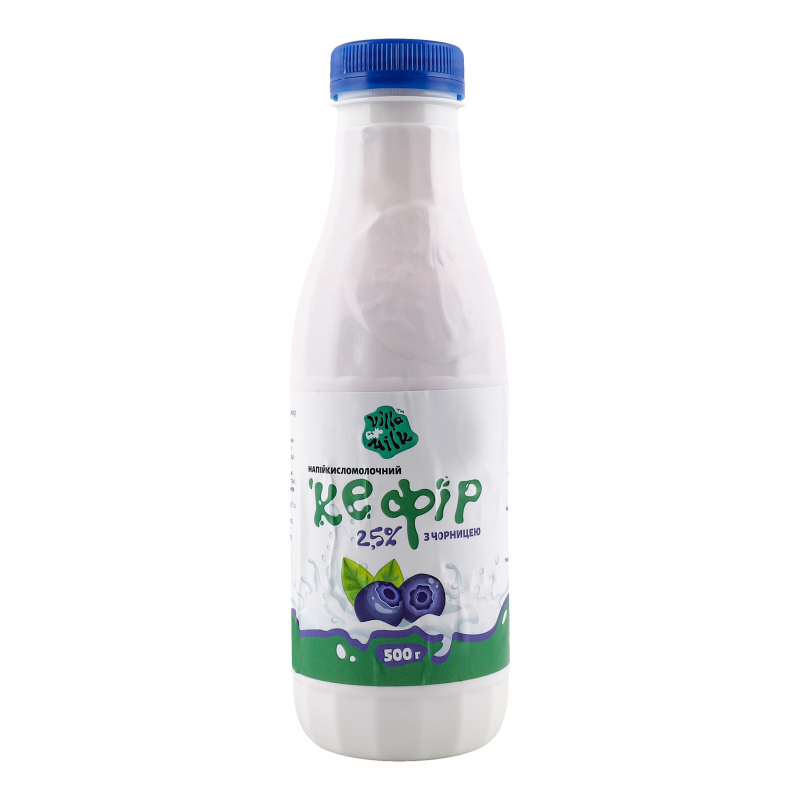 Кефір 2.5% з наповнювачем Чорниця Villa Milk п/пл