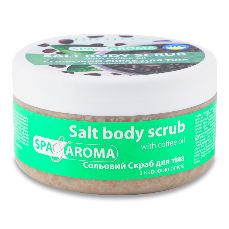 Скраб сольовий д/тіла СПА енд Арома з кавовою олією 250мл Біотон