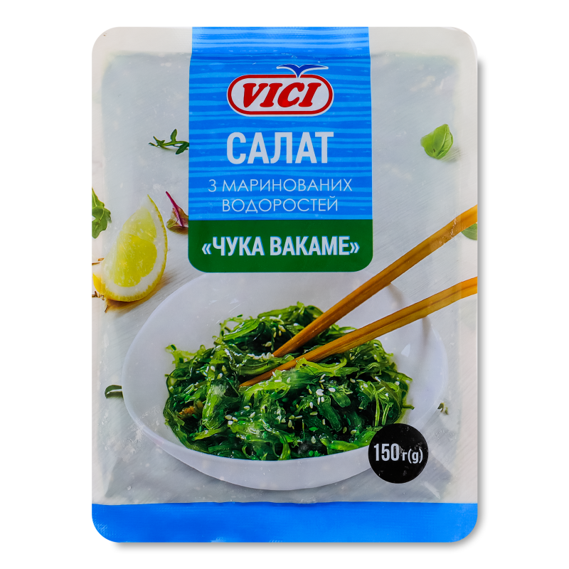 Салат з маринованих водоростей Чука вакаме з кунжутом с/м 150г Vici