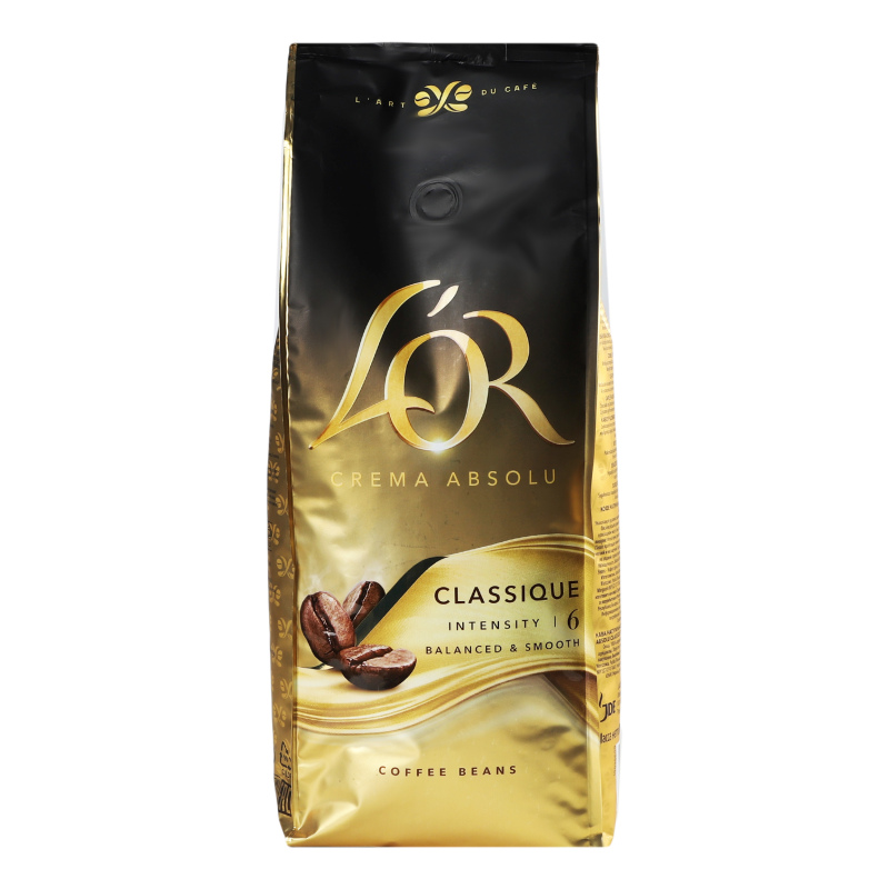 Кофе натуральный жареный в зернах Classique Сrema Absolu L'OR м/у 1кг L ...