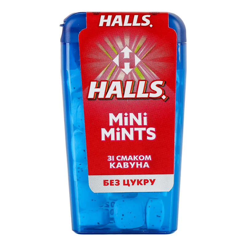 Конфеты без сахара Арбуз Mini Mints Halls п/у 12.5г Halls(7622201636401 ...