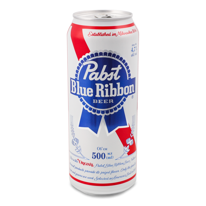 Пиво світле 4,7% 0,5л ж/б Pabst Blue Ribbon