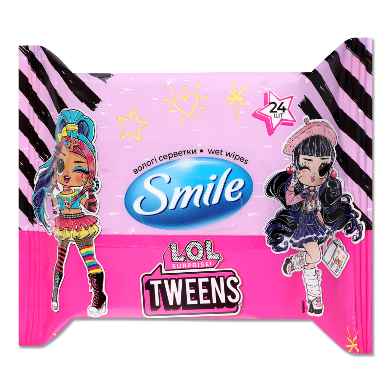 Серветки вологі L.O.L. Surprise! Tweens 24шт Smile
