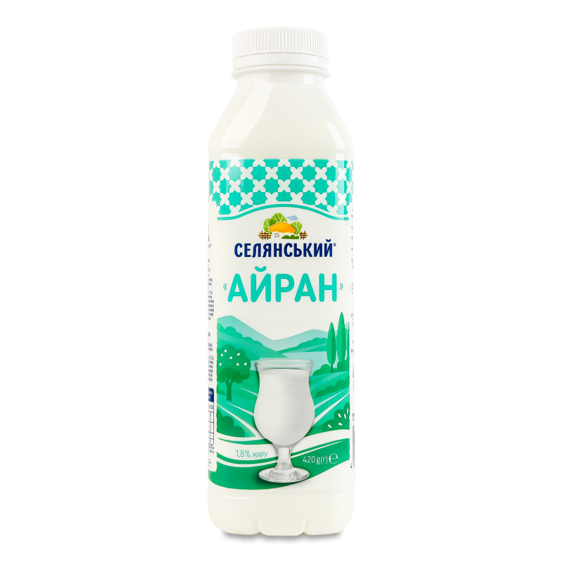 Напій кисломолочний Айран 1,8% 420г пет Селянський