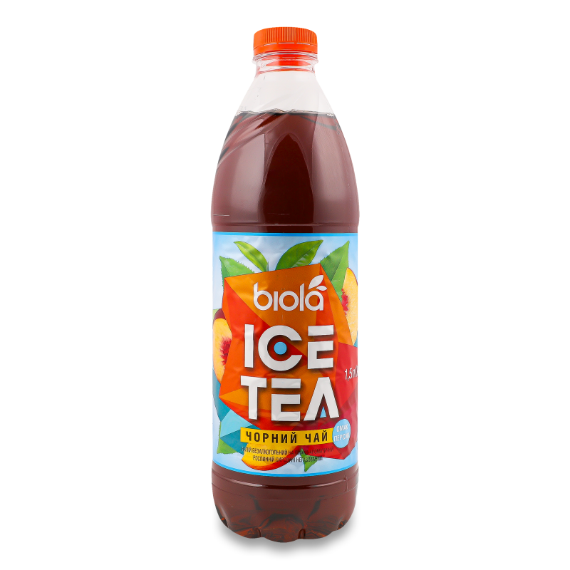 Чай холодний чорний смак Персик 1,5л пет Біола