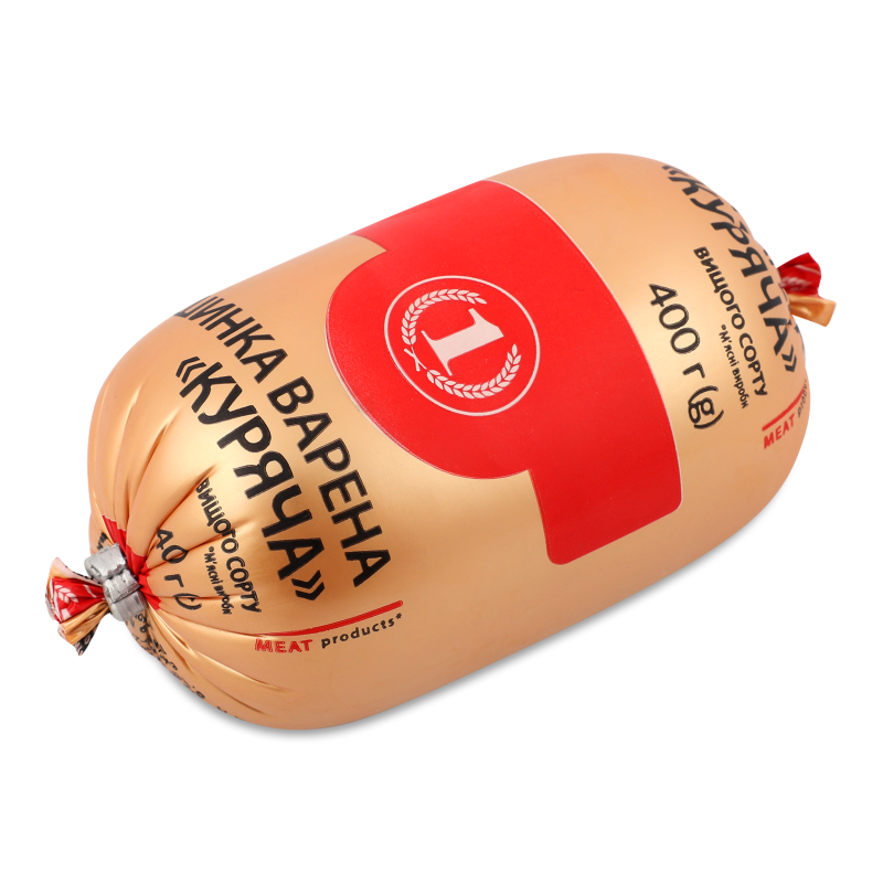 Шинка Куряча варена в/г 400г п/а ТМ “1”