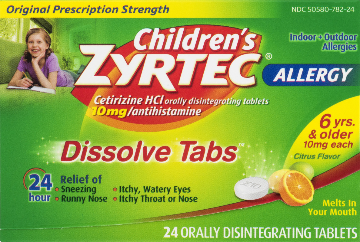 Children's Zyrtec Allergy Dissolve Tabs Citrus Flavor 24 CT Children