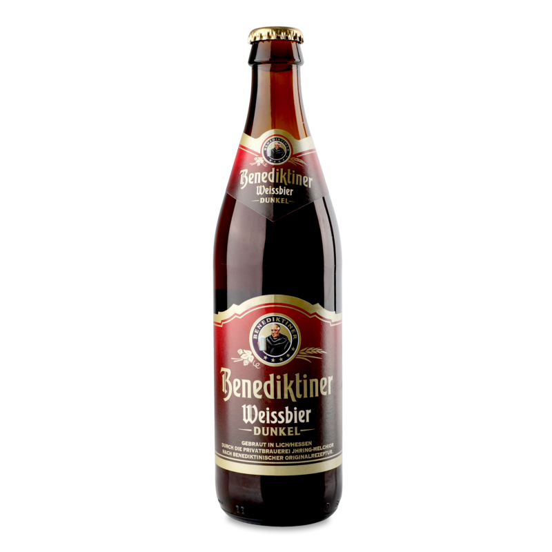 Пиво Weissbier темне нефільтроване 5,4% 0,5л скло Benediktiner