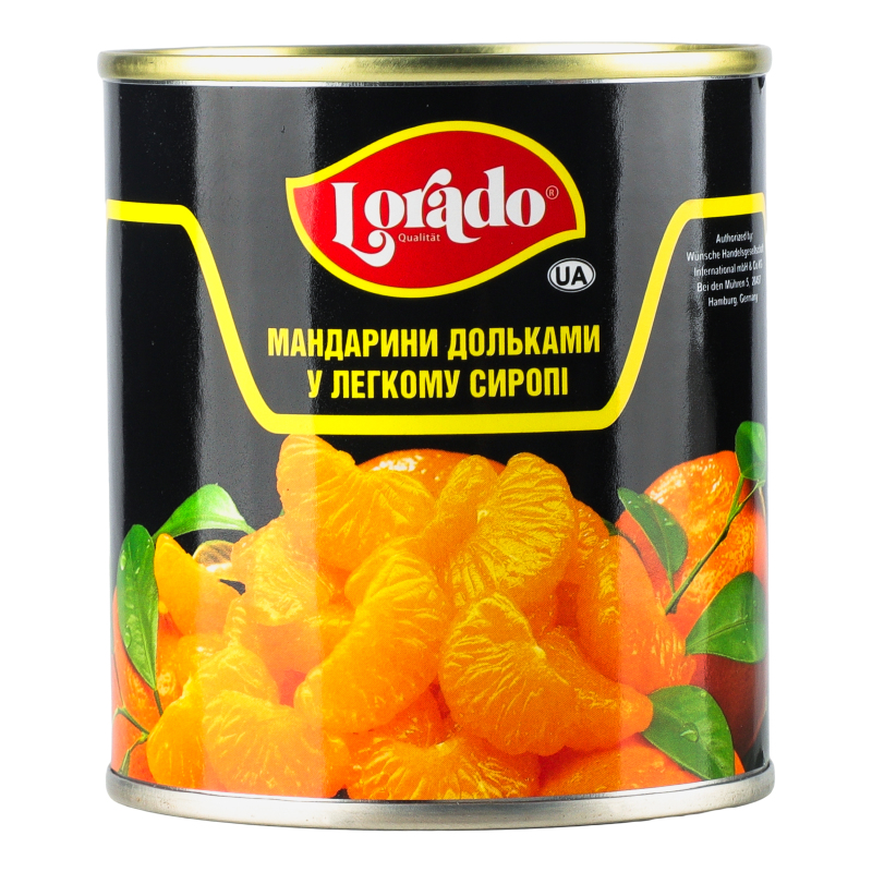 Мандарини дольками у легкому сиропі Lorado з/б