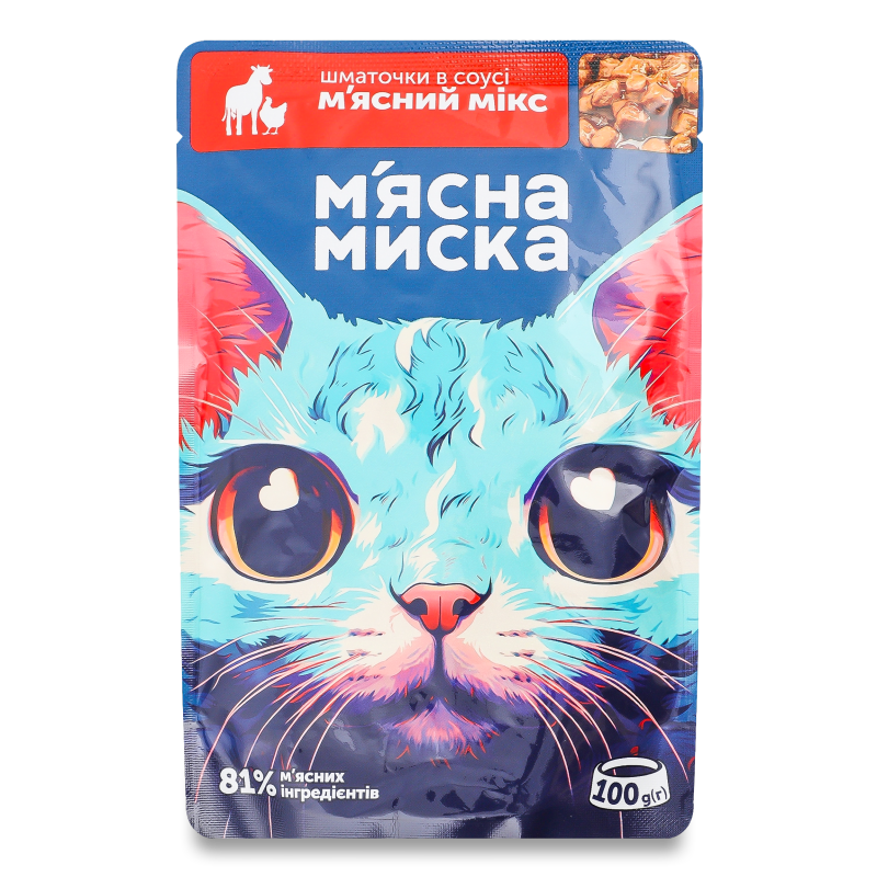 Корм д/дорослих собак Шматочки лосося в соусі 100г пауч М’ясна миска
