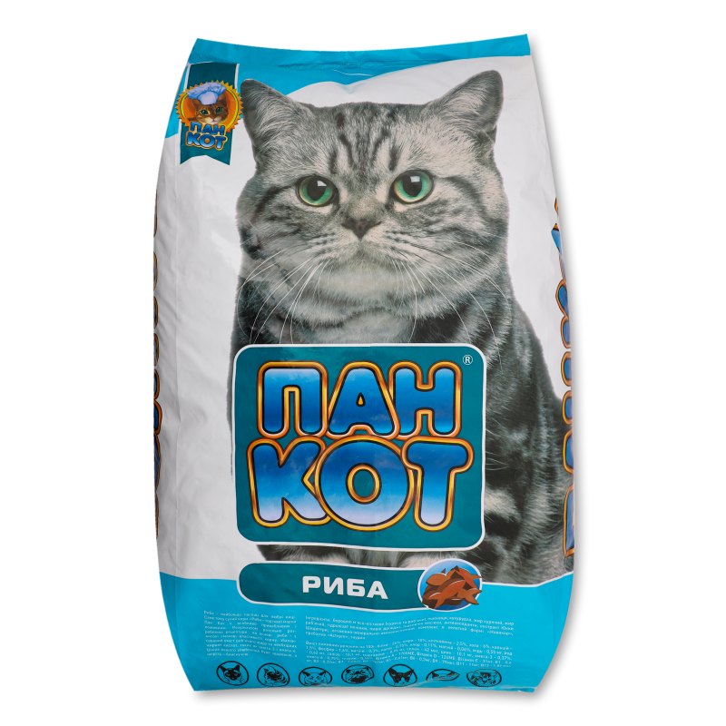 Корм д/котів з смаком риби сухий 10кг Пан Кот