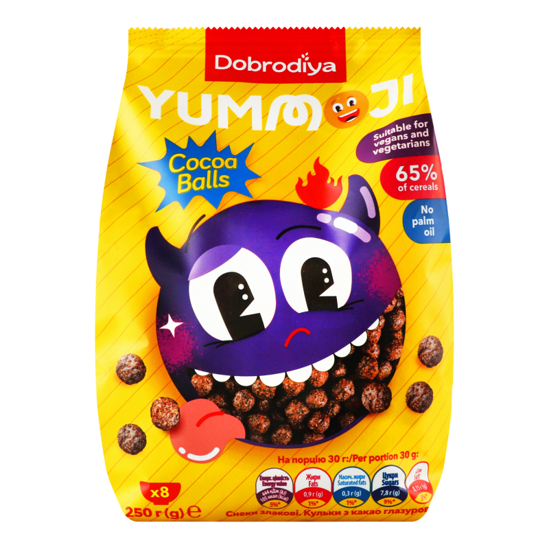 Кульки з какао глазуровані Yummoji м/у