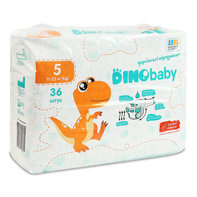 Підгузки 5 11-25кг 36шт DinoBaby