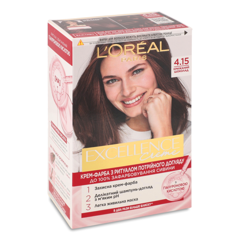Крем-фарба д/волосся Екселенс Крем 4.15 морозний шоколад Лореаль