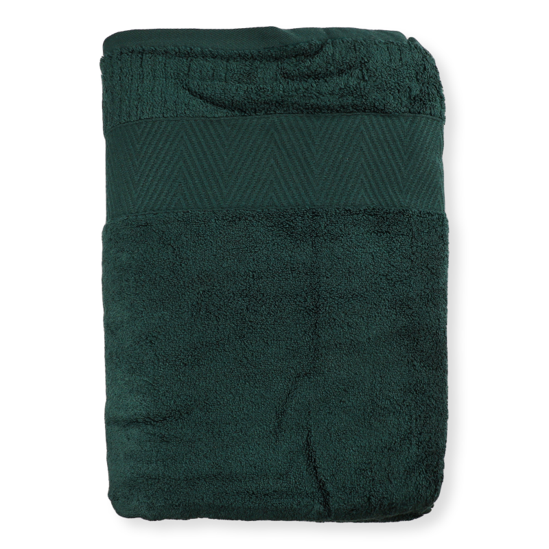 Рушник зелений махровий зеро твіст з бордюром 100*150см 600г/м2 ГМ Текстайл