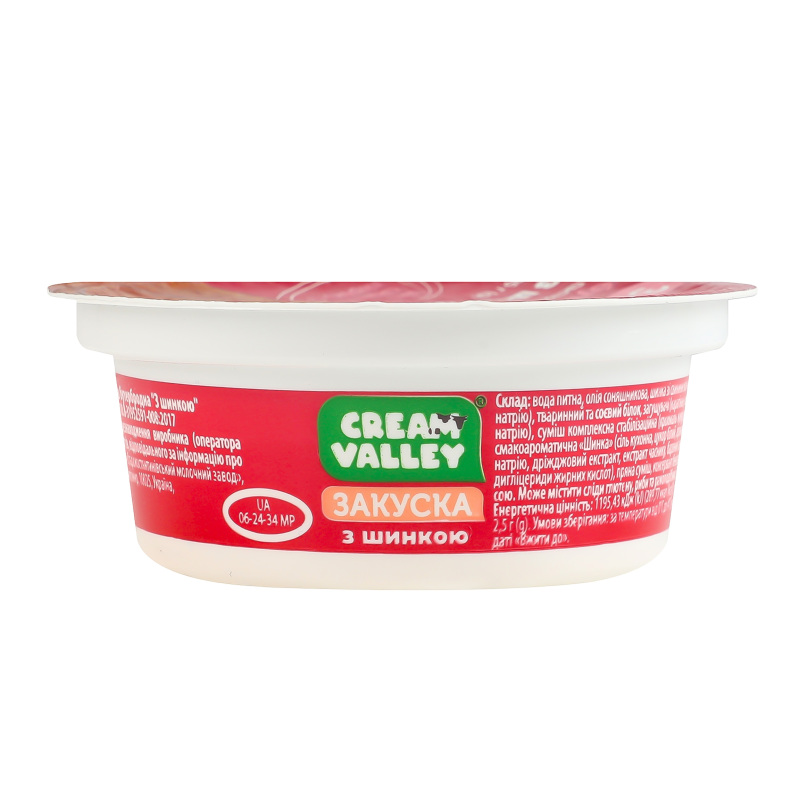 Закуска бутербродная пастообразная С ветчиной Cream Valley ст 85г
