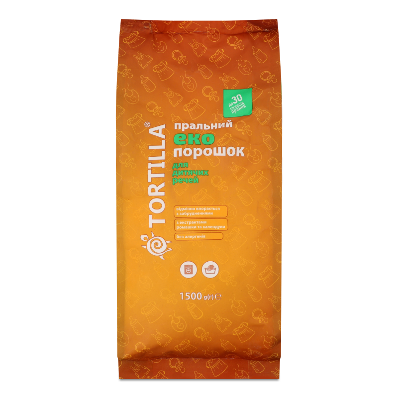 Порошок пральний д/дитячих речей Еко 1500г Тортілла