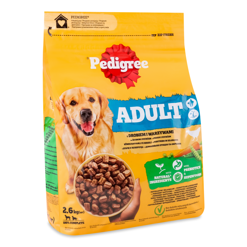 Корм д/собак Adult з птицею та овочами сухий 2,6кг Pedigree
