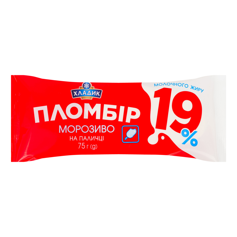 Морозиво Хладик Пломбір19 75г х28 Хладик 4823009202970: купить в