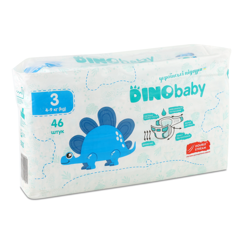 Підгузки 3 4-9кг 46шт DinoBaby