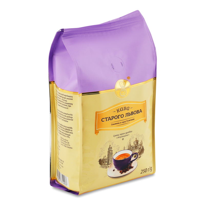 Кава Старого Львова Атракційна в зернах смажена 250г м/у Віденська кава