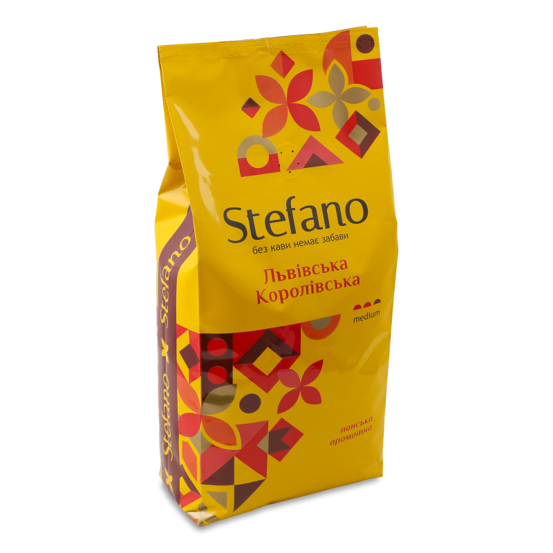 Кава Львівська Королівська в зернах смажена 900г м/у Stefano