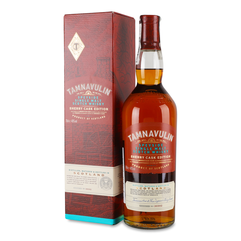 Віскі Шеррі Каск 40% 0,7л коробка Тамнавулін