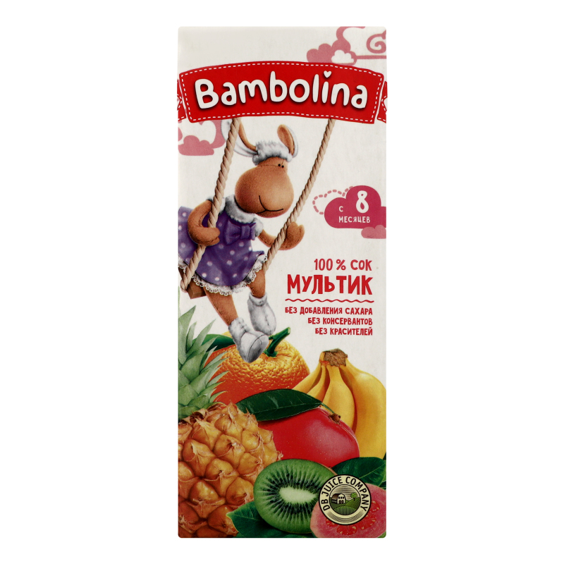 Сік для дітей від 8міс Мультифруктовий Bambolina т/п