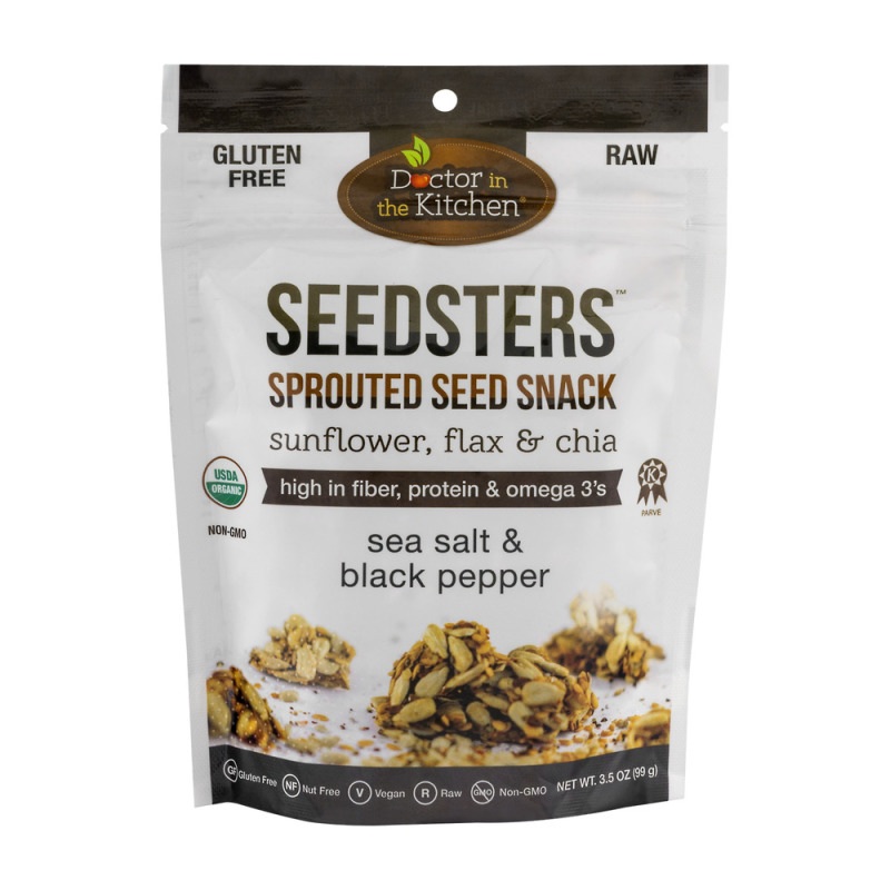 Doctor in the kitchen sprouted seed snack sunflower, flax&chia sea salt&Black pepper (893615002053)
