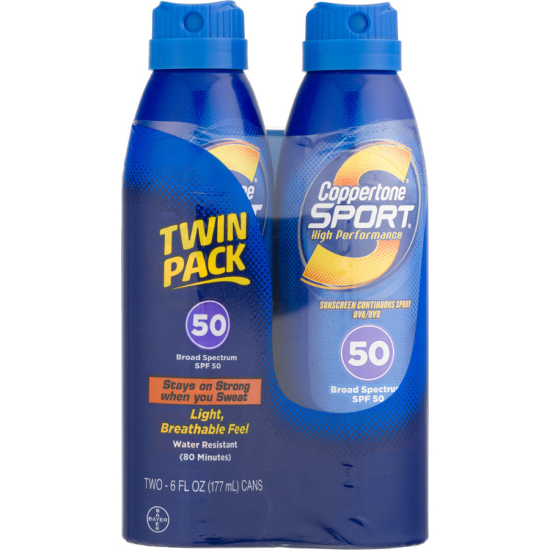 Coppertone Sport Sunscreen Continuous Spray SPF 50 2 PK Coppertone