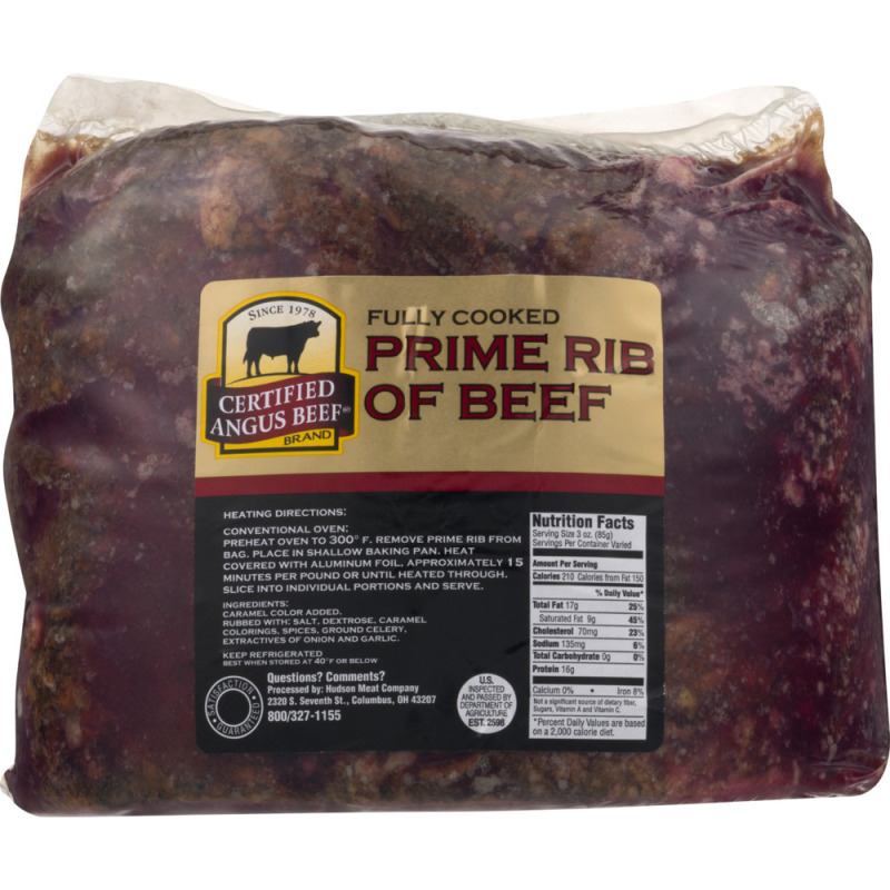 Certified Angus Beef Fully Cooked Prime Rib of Beef Certified Angus ...