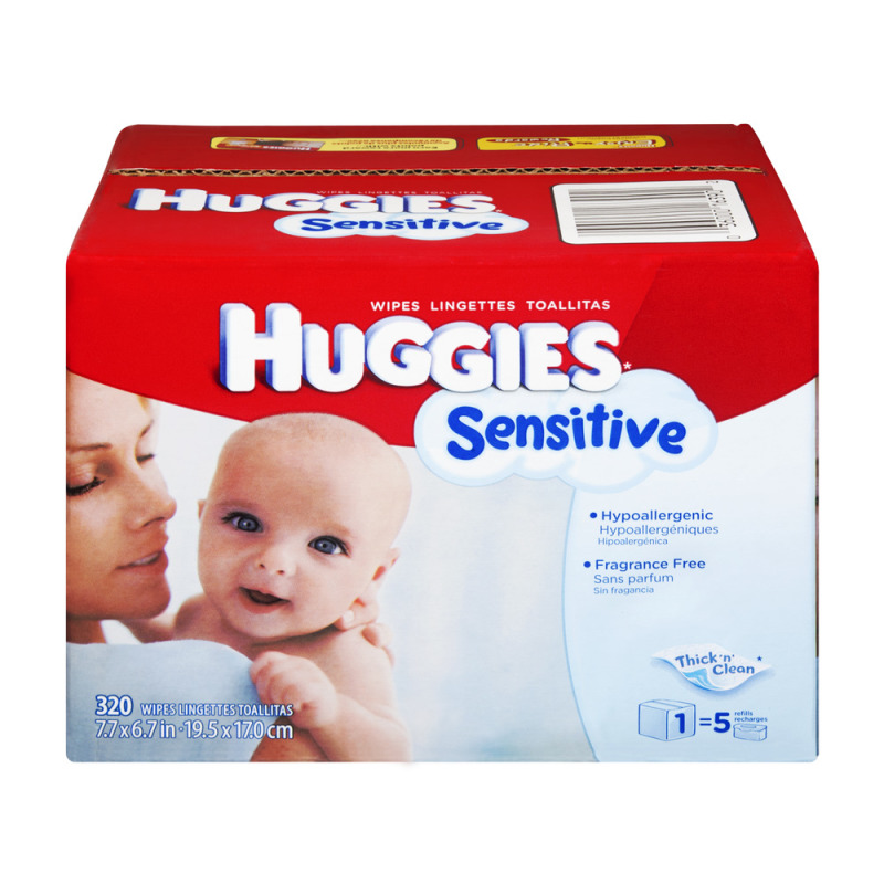 Huggies Sensitive Thick 'n' Clean Fragrance Free Baby Wipes 320 CT