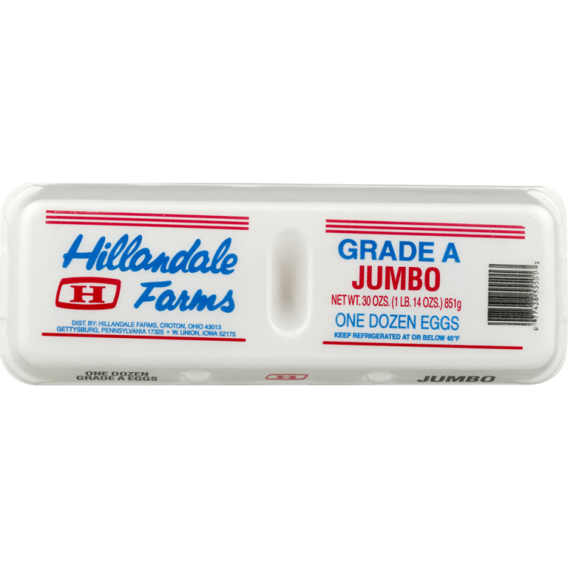 Hillandale Farms Grade A Eggs Jumbo 12 CT Hillandale Farms