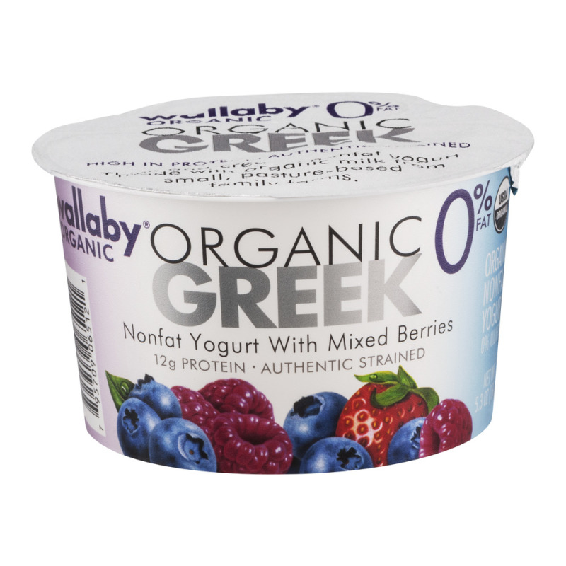 Wallaby Organic Greek Nonfat Yogurt With Mixed Berries Wallaby