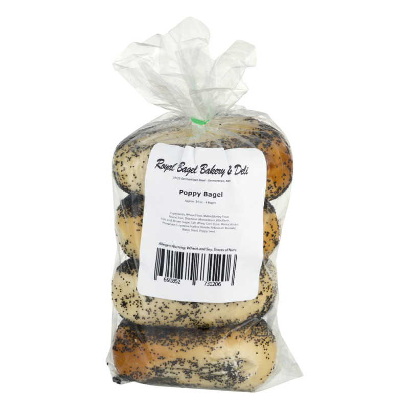 Royal Bagel Bakery & Deli Poppy Bagel 4 CT Royal Bagel Bakery & Deli